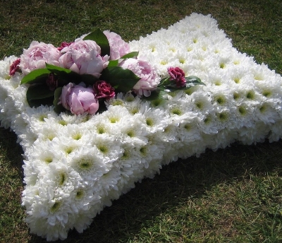 Pillow funeral tribute precious flowers