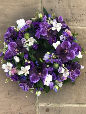 Purple Wreath with Vanda Orchids