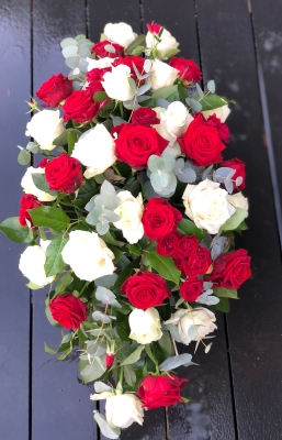 Red and White rose spray