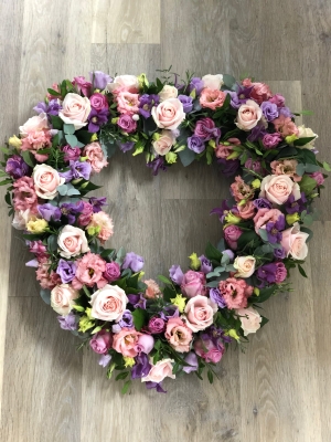 Soft pink and Lilac Open Heart