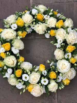 White and yellow large Wreath