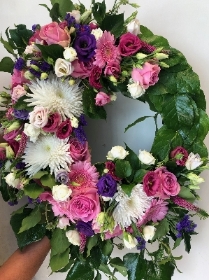 Pink, White and Purple Wreath