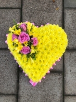 18 inch solid Heart yellow and pink
