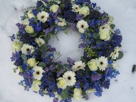 Large Blue & White Wreath