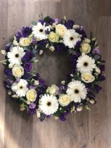 Purple and white Wreath