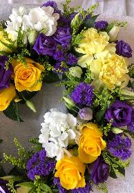 Purple Yellow & White Wreath